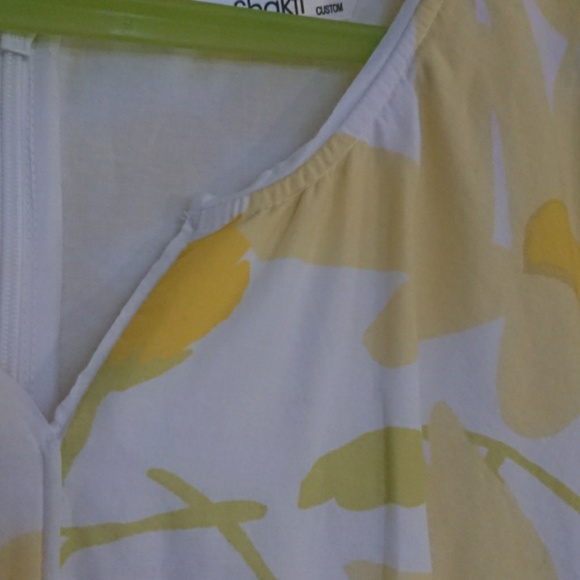 eShakti pale yellow floral piped dress - Picture 6 of 8